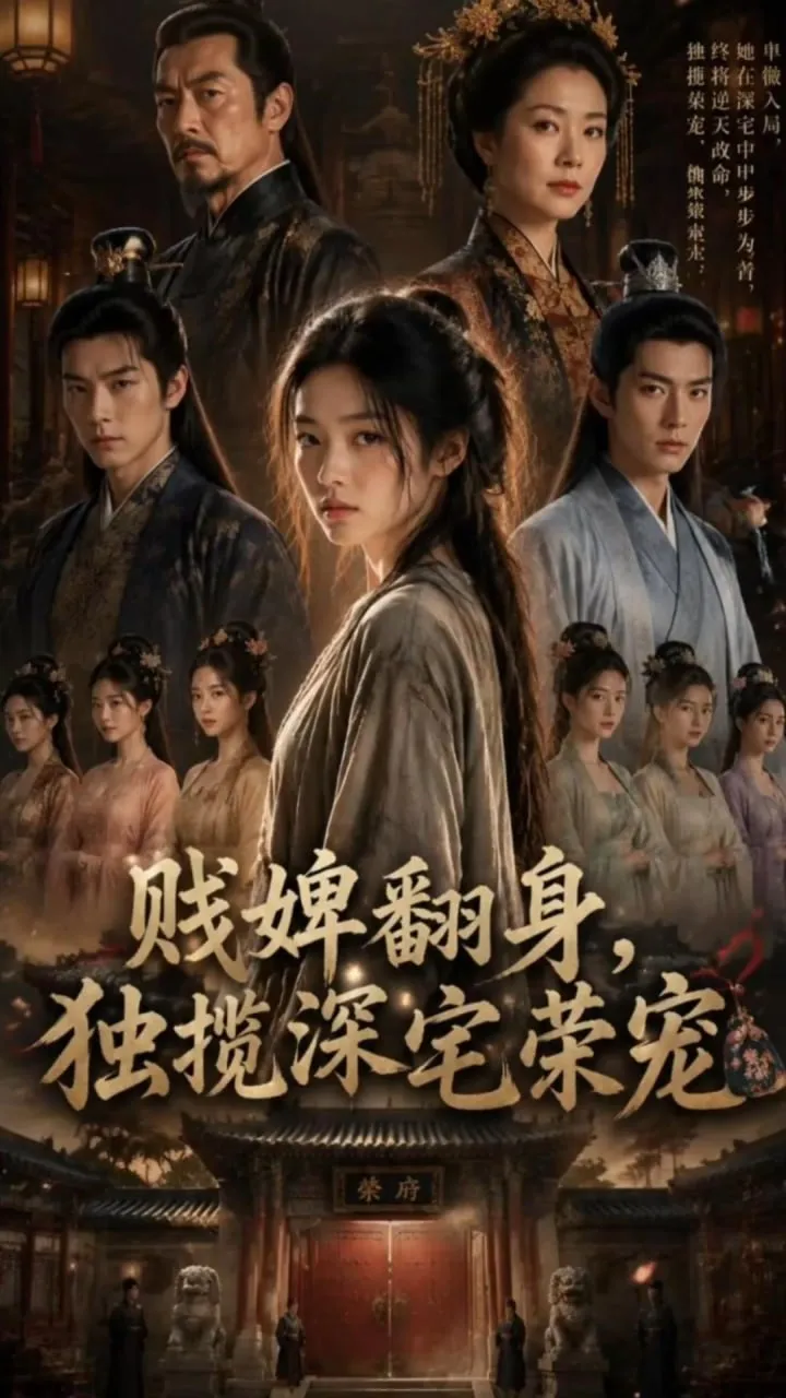 女主角与身后两人对峙的短剧海报